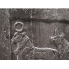 Black Obelisk of Shalmanese III, disc on the rive-ox head
